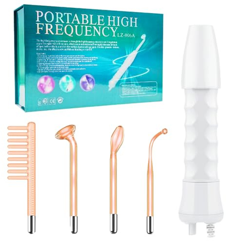 High Frequency Wand, High Frequency Facial Wand Stick 4-in-1 High Frequency Wand for Hair Growth Hair Frequency Wand Facial Machine Used to Wrinkles, Dark Circles, Freckles and Hair Regrowth