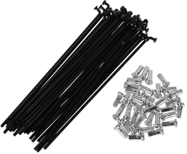 VekAuto Set di 36 Raggi per Bicicletta 12G Raggi per Ruota Bici 45 Acciaio Nero