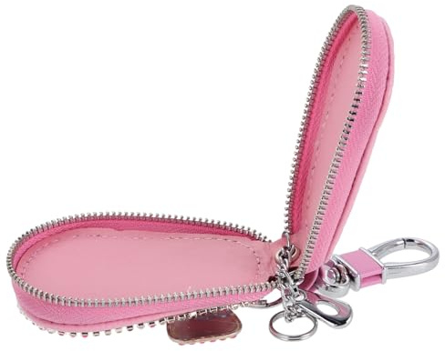 STOBAZA Car Key Holder Case Pink Crystal Rhinestones Luxury Protective Key Fob Cover for Women Butterfly Bow for Daily Use