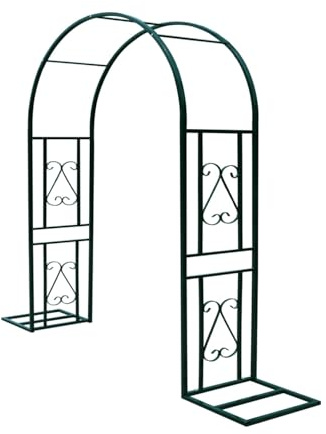 Arche de jardin robuste en métal noir - Treillage décoratif - Tube carré - Support de plantes grimpantes - 230 cm de hauteur - Pour roses et vignes - Tonnelle d'entrée (l 180 x H 230 cm)