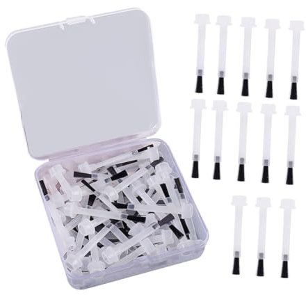 TOYZFRIENDY Cepillo Desechable para Esmalte de Uñas Plano y Redondo, 50 Piezas, Tamaño Mediano, para Aplicación Uniforme, Uso Profesional y Personal en Salón de Uñas