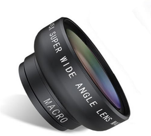 Obiettivo grandangolare clip-on 49mm Cellulari Macro Esterna 0.45X Ingrandimento Ampia Compatibilità Per Fiori Gioielli Clip-on Fotocamera