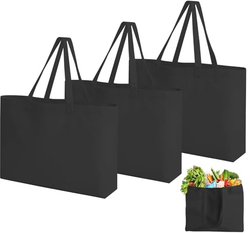 dogmoon Baumwolltasche, Groß Einkaufstasche, Baumwollbeutel Stoffbeutel, Jutebeutel, Stoffbeutel Unbedruckt, Wiederverwendbare Jutebeutel für Wäsche Sport Shopping