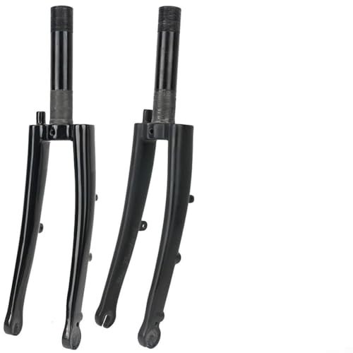 Yuanpgky Karbonfaser-Vordergabel 74 mm zum Zusammenklappen für Fahrrad, kompatibel mit 16 Zoll 13/8 114 und 355 Reifen, leichte 245 g Road-Touring-Komponente mit (hellschwarz)