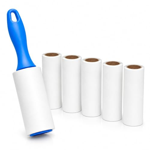 1ABOVE Lint Roller Set – 2 Handles, 10 Refills (600 Sheets) – Pet Hair Remover for Clothes, Furniture & Carpets – Removes Dog & Cat Hair, Dust & Fluff