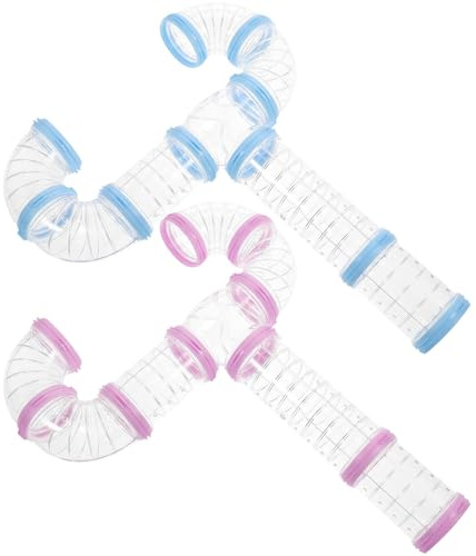 TOYANDONA 2 Set di Tunnel per Criceti in Plastica Gradini, Accessori per Gabbia Fai da Te, Tubi Connettibili per Piccoli Animali in Area Gioco e Gabbia