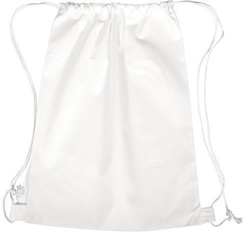 Rayher Hobby 38693102 Freizeit-/Sport-/Turnbeutel, mit Kordelzug, 38 x 42 cm, weiß, Tasche, Rucksack