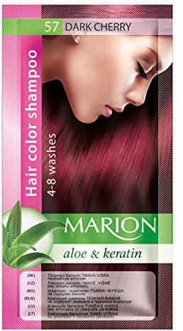 Marion. Champú de color para el cabello en bolsita, duración de 4 a 8 lavados, con áloe y queratina, color semipermanente