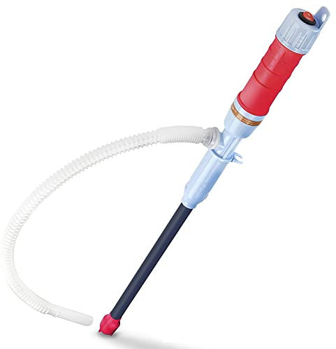 ONCCI Siphon Pumpe Batteriepumpe Elektrische Benzinpumpe Kanisterpumpe Umfüllpumpe von Diesel Öl Wasser (Rot)