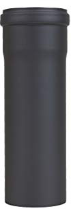 LANZZAS Pelletrohr 250 mm Verlängerung - im Durchmesser 80 mm - Farbe: schwarz-metallic - inklusive Silikon-Dichtring