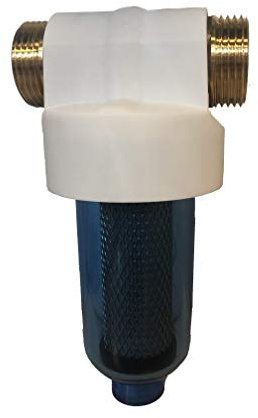 WK Minifiltro descalcificador | Prefiltro agua sedimentos | Conexiones 3/4 | Made in Italy, transparente