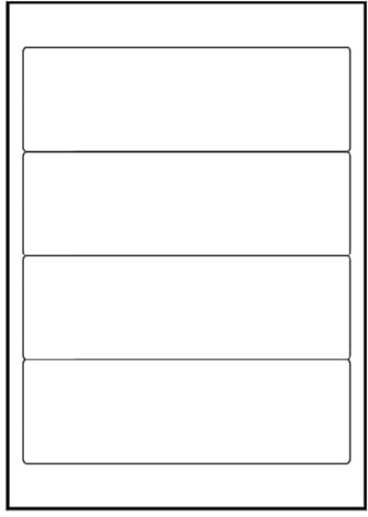 100 Blatt Drucker Ordner Universal Etiketten 192 x 61 mm Namensschild Selbstklebend DIN A4 (400 St. Etiketten) Adressetiketten Laser Copy Inkjet Hinweisschilder