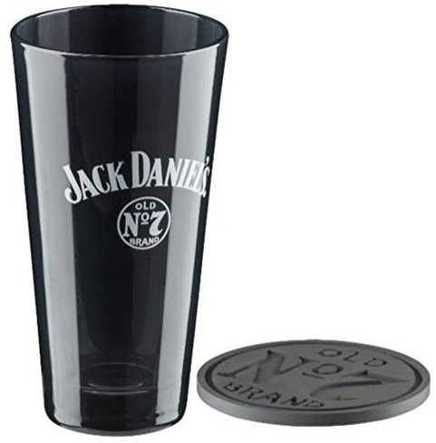 Jack Daniels Old No. 7 Tall Mixing Glass Gift Set - Whiskey Bar Black Glass
