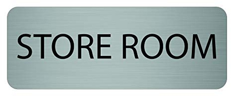 Aluminium Store Room Sign | Choice Of Self Adhesive Fixing or screw holes | Made in The UK (20cm x 7.5cm)