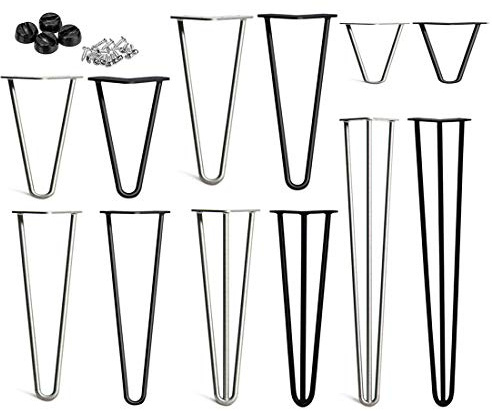 Haarnadel Tischbein, DIY Möbel Metall Tisch Beine perfekt für Schrank, Kleiderschrank, TV-Schränke, Schubladen, Nachttisch Komme Mit Freie Bodenschutzvorrichtungen und Schrauben, Möbelfüße