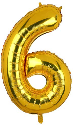 100 CM Groß Gold Zahl 6 Folienballon Luftballon Folien Mylar Riese Helium Luftballons Geburtstag Party Deko Lieferungen