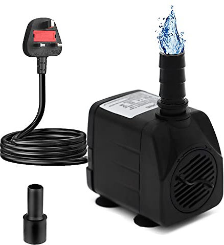 Submersible Aquarium Mini Fountain Pump 600L/H 10W Ultra Quiet Adjustable Water Flow Fish Tank Pump with 1.4m/4.6ft Power Cord for Pond Garden Hydroponics System AC220-240V