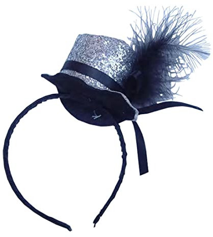 Damen Fascinator Hut mit Stirnband für Erwachsene, silber, Einheitsgröße