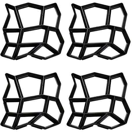 Randaco 4 Stück Betonform Gehweg Form Kunststoff Pflasterform DIY Gießform für Garten Plastikformen Außenbereich für Beton Gehwegplatten,Terrassenplatten, Pflastersteine 43x43x4cm
