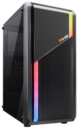 VANT - PC Gaming Neon - X (AMD Ryzen 5-5600G, 16GB RAM, 500GB SSD M.2, grafica Radeon Vega 7, Windows 11 Pro). Computer da tavolo, nero