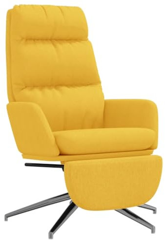 vidaXL Relaxsessel mit Fußstütze Fernsehsessel TV Sessel Polsterstuhl Relaxstuhl Armsessel Polstersessel Lesesessel Wohnzimmer Senfgelb Stoff