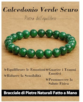 Landorilo Elastiskt Armband med Handgjorda Naturliga Halvädelstenar för Kvinnor och Män, 8 mm Yoga-armband med Högpolerade Runda Ädelstenar, Chakra-armband, Lunghezza Interna: 19 cm, Sten
