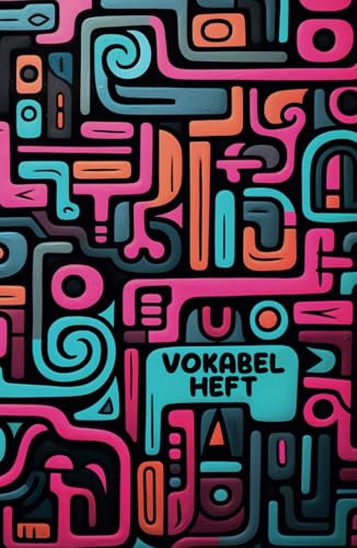 Vokabelheft: A5, 75 Blatt, liniert, 3 Spalten durch Trennlinie, breitere 3. Spalte für Texte, schönes Design auf Hardcover