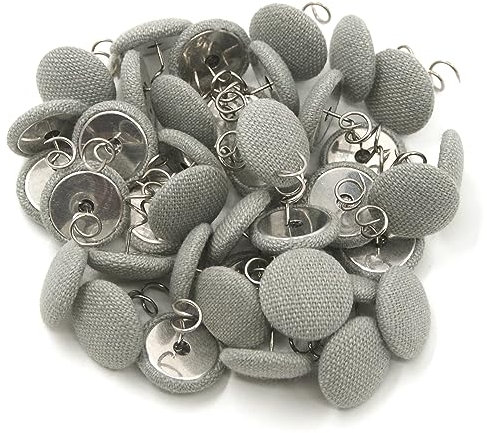 Polsternägel, 20 Stück mit Stoff überzogene Knöpfe, Bettrocknadel – für Schonbezüge, Armlehnenbezüge, Sessel-Caddies, Bettröcke, Headliner (dunkelgrau)