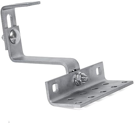 Solarpanel Halterung - Dachhaken photovoltaik 3-fach verstellbar 140 x 56 x 5mm Edelstahl 1.4016 für PV Modul Halterung Solarplatten Befestigung Solarmodul - inkl. Schrauben und Muttern - 1 Stück