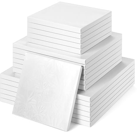 Baderke Kuchenplatte, 18 Stück, 15,2 cm, 20,3 cm, 25,4 cm, quadratische Kuchenplatte, stabile Kuchenbasis für Desserts, Gebäck, gestufte Kuchen (weiß)