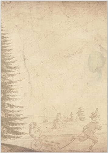 Briefpapier Wichtel DIN A4 - Papier Weihnachten - 20 Blatt - Motiv Nr. 060 | 100g/m²
