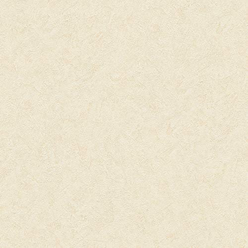 BRICOFLOR Papier peint beige uni idéal pour la cuisine Tapisserie intissée facile à coller Papier peint intissé couleur pastel pour chambre moderne
