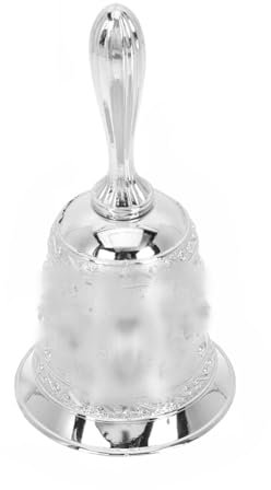 CHUANGOU Campanello da Tavolo，Campana a Mano in Metallo，per Ristoranti, Riunioni di Famiglia, Natale, Campeggio.(Argento)