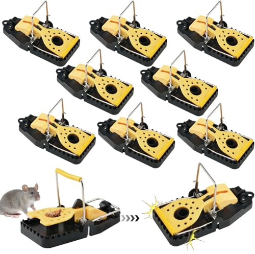 Flintronic Mausefalle, 8 Stück Rattenfalle Schlagfallen, Wiederverwendbar Mouse Trap Profi, Robust und Langlebig, Rat Trap für Drinnen und im Garten