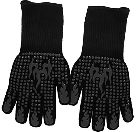 Mikinona Feuerfeste Handschuhe Hitzebeständiger Ofenhandschuh Rutschfester Handschuh Wärmeisolationshandschuh Backofen Handschuhe Grillhandschuhe Mikrowellenhandschuhe Verbrühungsschutz