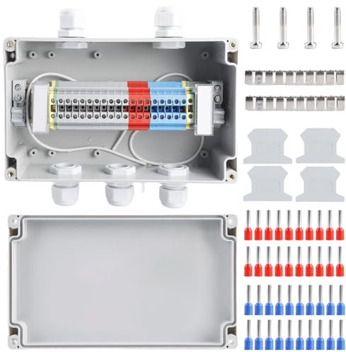 Caja de derivación resistente al agua IP68, caja de derivación en superficie, caja de derivación 2 en 3, impermeable, caja de derivación con bloque de terminales, kit de regleta de terminales, kit de
