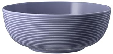 Seltmann Weiden Beat Color Glaze Foodbowl | 20 cm | Schale für Desserts, Suppen und Salate | Rillen-Relief | Porzellan | Fliederblau