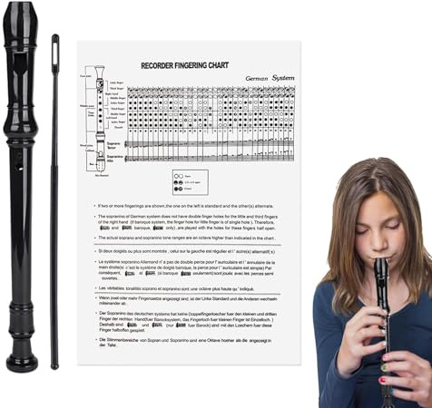Flauta de pico para, flauta de pico soprano para, Registrador de llaves G | para principiantes con 8 agujeros, Instrumento musical portátil para ahorrar trabajo, grabador ligero para la práctica e