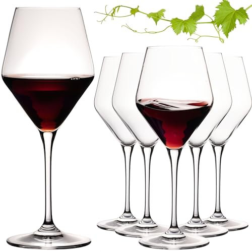IMPERIAL Rotweingläser 375ml Serie 'Rom' Set 6-Teilig Bordeauxgläser aus Crystalline Glas Weinglas Spülmaschinenfest