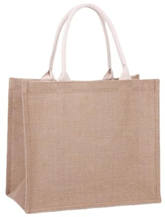 Borsa Juta Naturale Impermeabile - Tracolla Grande Capacità Retrò Per La Spesa - Tote Bag Tela Portatile Da Donna (31X27X15CM)