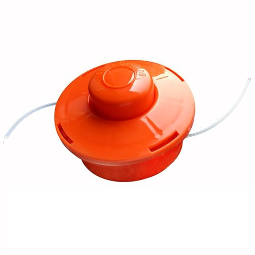 Nemaxx® FS1 Tap & Go Fadenkopf (Trimmerkopf) – Tippautomatik Doppelfaden – für Motorsense/Freischneider – M10 x 1,25 Linksgewinde – 2 mm – Schnittkreis 380 mm – Orange (10 Stück)
