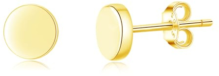 Loutade Damen Silber Ohrstecker, 925 Sterling Silber Flache Ohrstecker | Hypoallergen 6mm Kleine Ohrringe Stecker für Mädchen Kinder, Unisex Ziemliche Knorpel Schlafen Ohrringe Ohrschmuck
