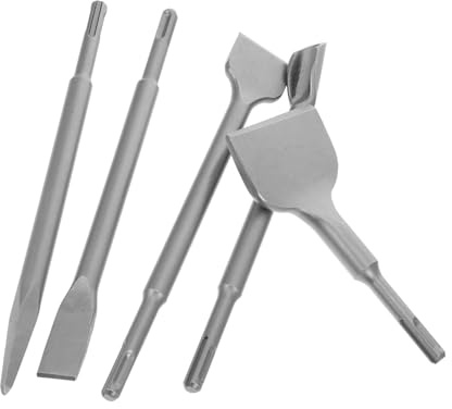 SOLUSTRE Set di 5 Scalpelli per Muratura in Acciaio al Cromo, Resistenti All’usura, per Cemento e Calcestruzzo, Scalpello Piastrelle, Piatto a Punta, per Cantieri e Ristrutturazioni