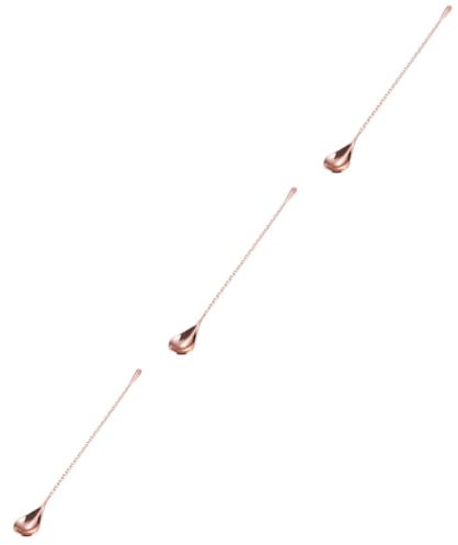 CONGARTENO 3piezas Cuchara Inoxidable Mango para Agitar Cócteles y Bebidas Diseño Trenzado Rosa Dorado para Leche y Cócteles Bar