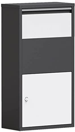 Outdoor Courier Parcel Box Large Metal Mailbox with Lock Drop Box Floor Standing Black Mailbox Posts for Family Villa