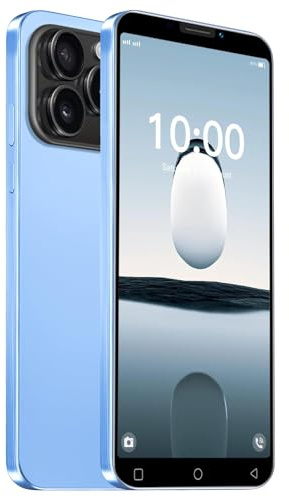 Oferta de teléfono móvil del día, pantalla IPS de 5 pulgadas, SIM dual, 16 GB ROM, cámaras duales, soporte: WiFi, GPS, Bluetooth, teléfono barato (JtQ15P-azul claro)