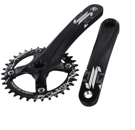 Guarnitura per mountain bike da 170 mm, guarnitura quadrata conica 104BCD, con corona 32T, 34T, 36T, 38T, denti stretti e larghi, per MTB a velocità singola 8-11 velocità (pedivella + 34T)