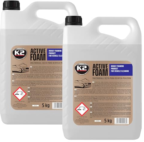K2 ACTIVE FOAM Espuma Activa para Lavado de Coches – Limpieza Profunda y Potente Acción Desengrasante – pH Neutro y Segura para la Pintura – Compatible con Lanza de Espuma – 5L (2)