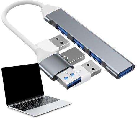 Hub USB para Portátil Multifuncional Portátil Compacto Alimentado por Bus | Expansor De Múltiples Puertos De 5 Gbps USB 3.0 Puerto Tipo C 4K DP CF TF para Hogar Oficina y Portátil