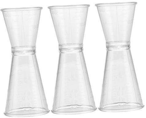 CIYODO 3piezas Jigger Doble Para Coctelería Vaso Medidor De Onzas Plástico Para Barman